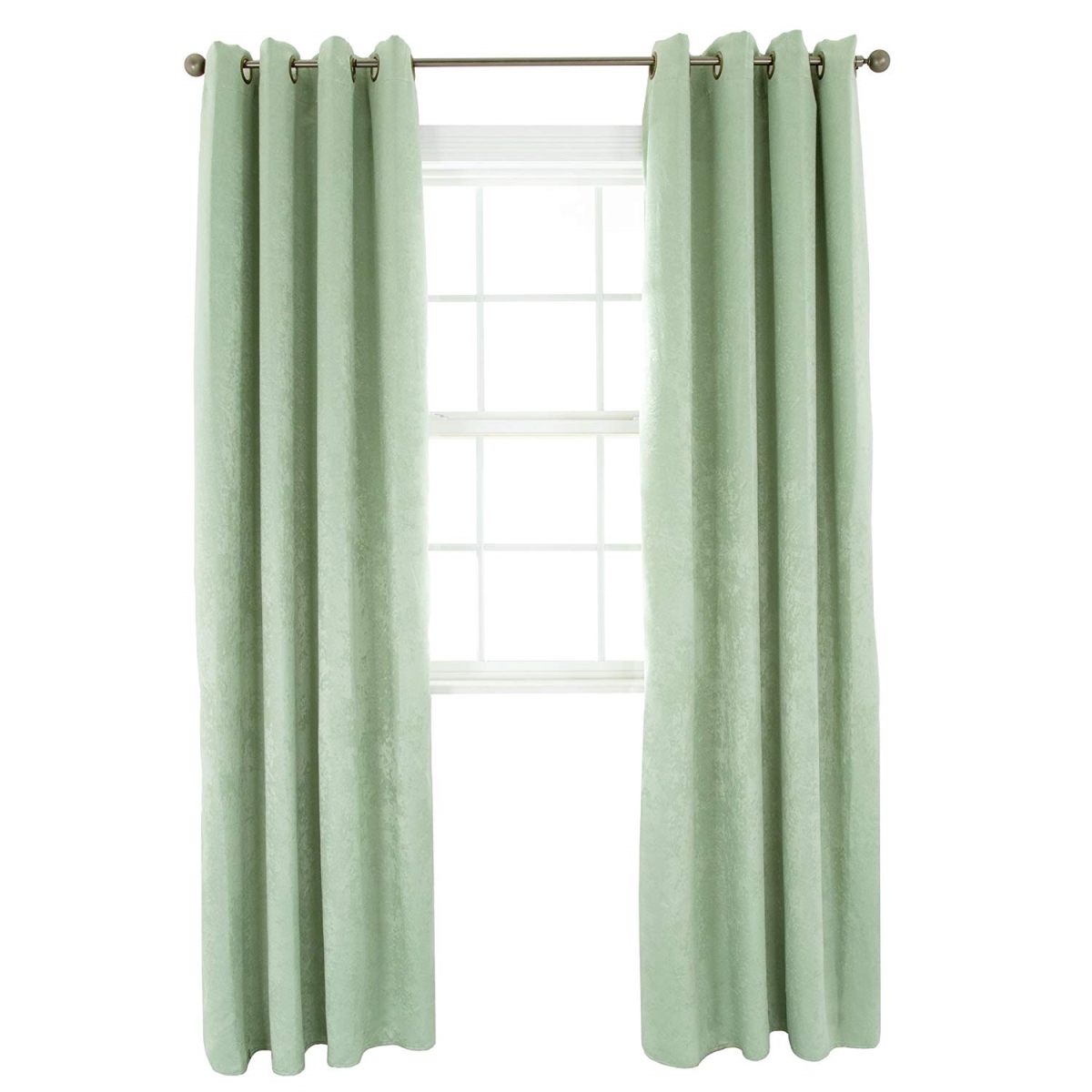 63a-43794 Mila Black Out Curtain Panel, Light Sage - 84 In.