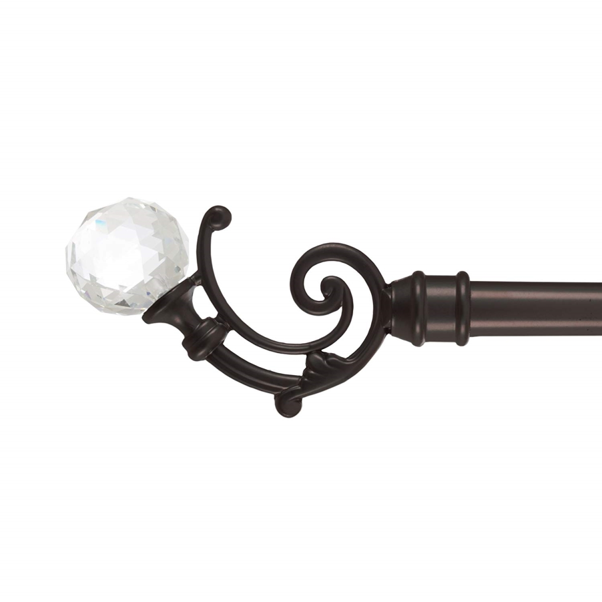 63a-47501 Curtain Rod Mounting Hardware Crystal Ball Finials, Bronze - 48-86 In.