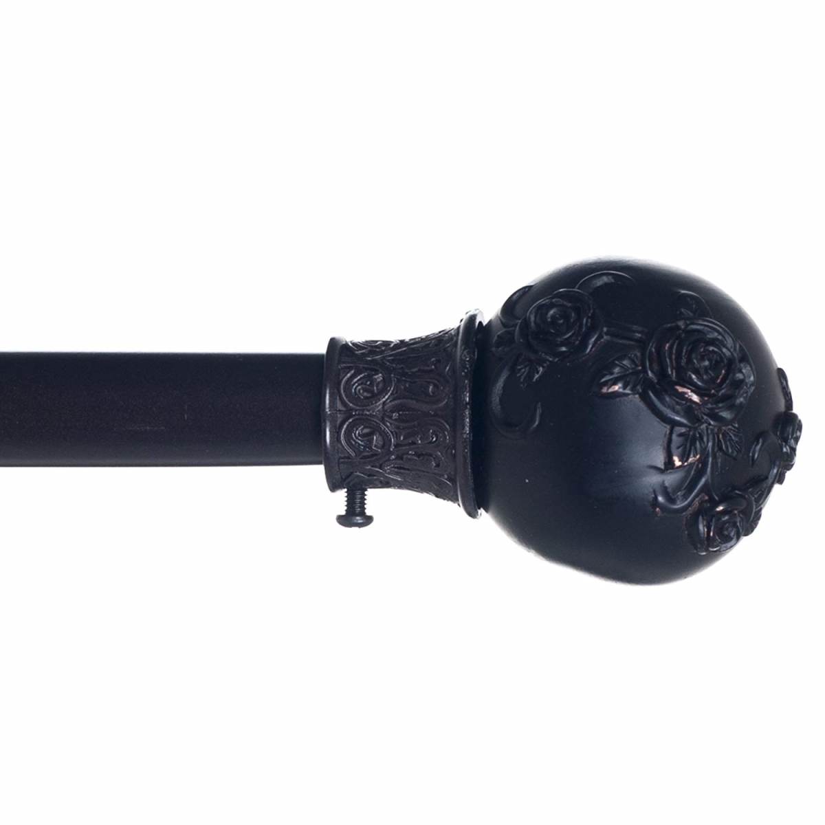 63a-77675 Floral Ball Curtain Rod, Rubbed Bronze - 0.75 In.