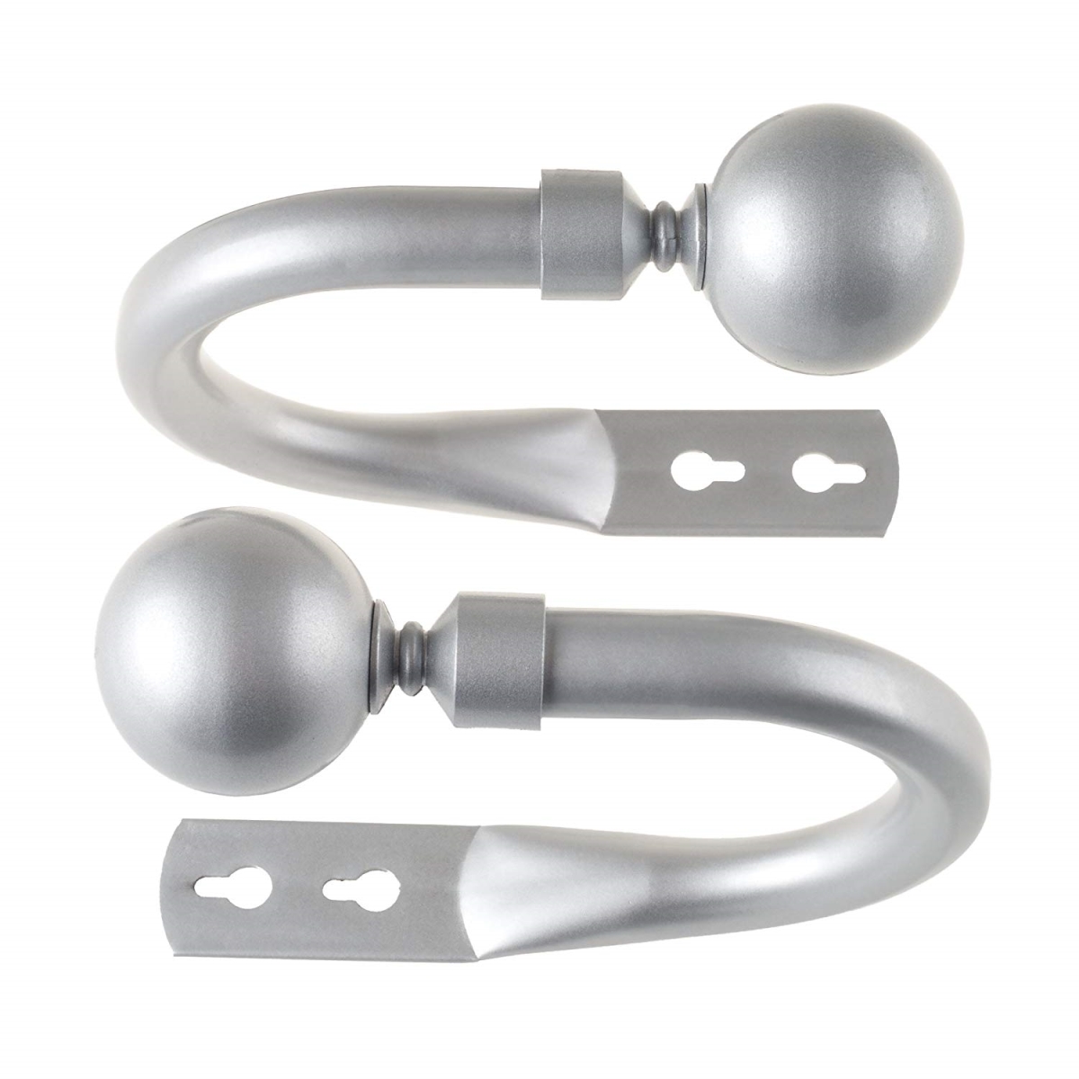 63a-87418 Solid Sphere Holdback, Silver - Pack Of 2