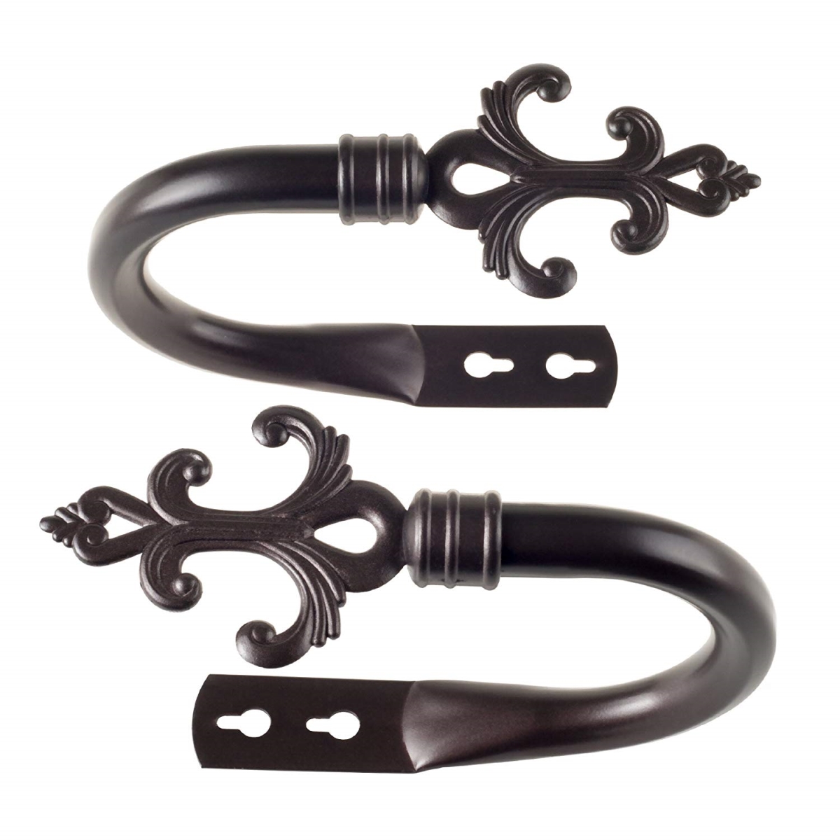 63a-87432 Fleur Holdback, Rubbed Bronze - Pack Of 2