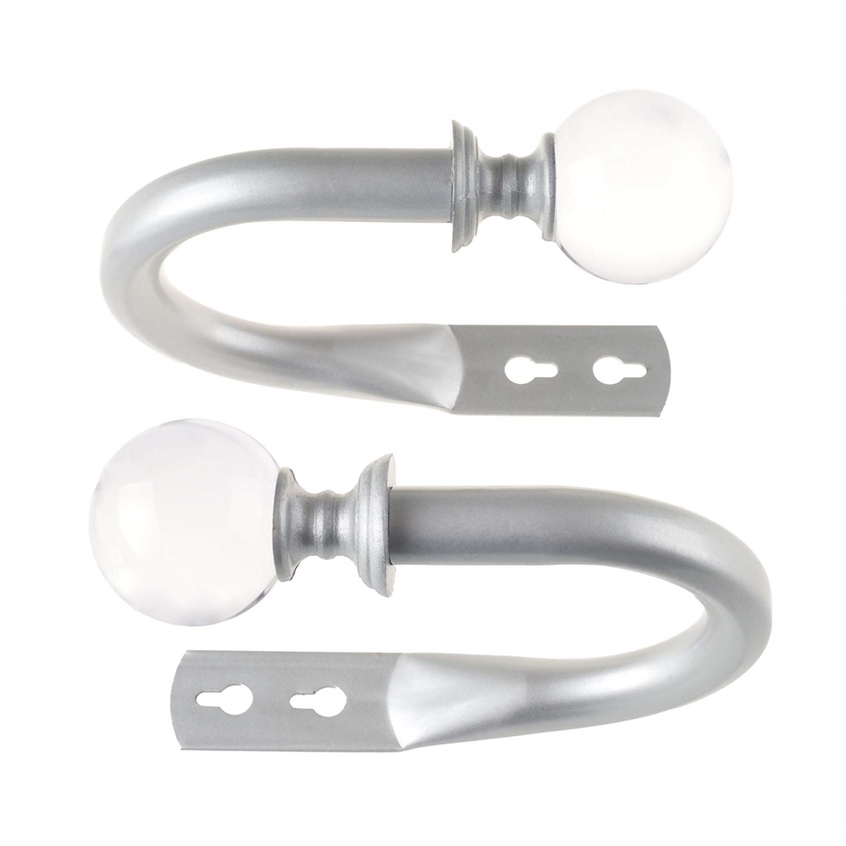 63a-87494 Crystal Ball Holdback, Silver - Pack Of 2