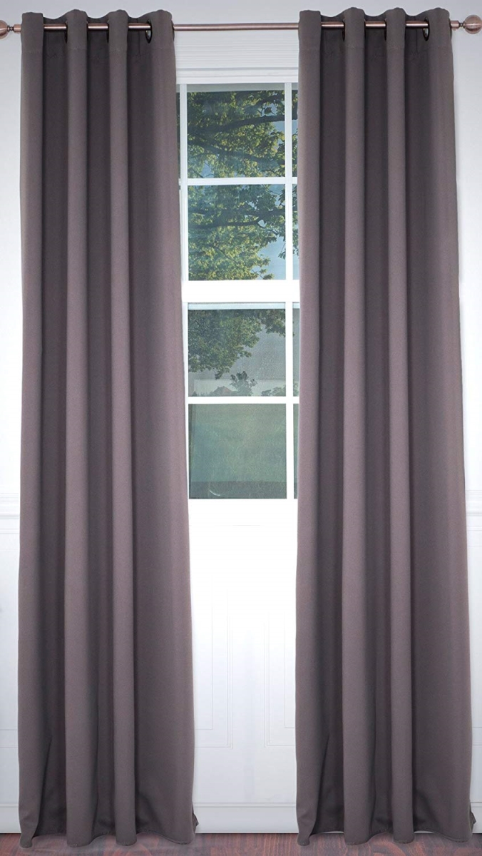 63a-90663 Blackout Grommet Curtain Panel, Taupe - 84 In.