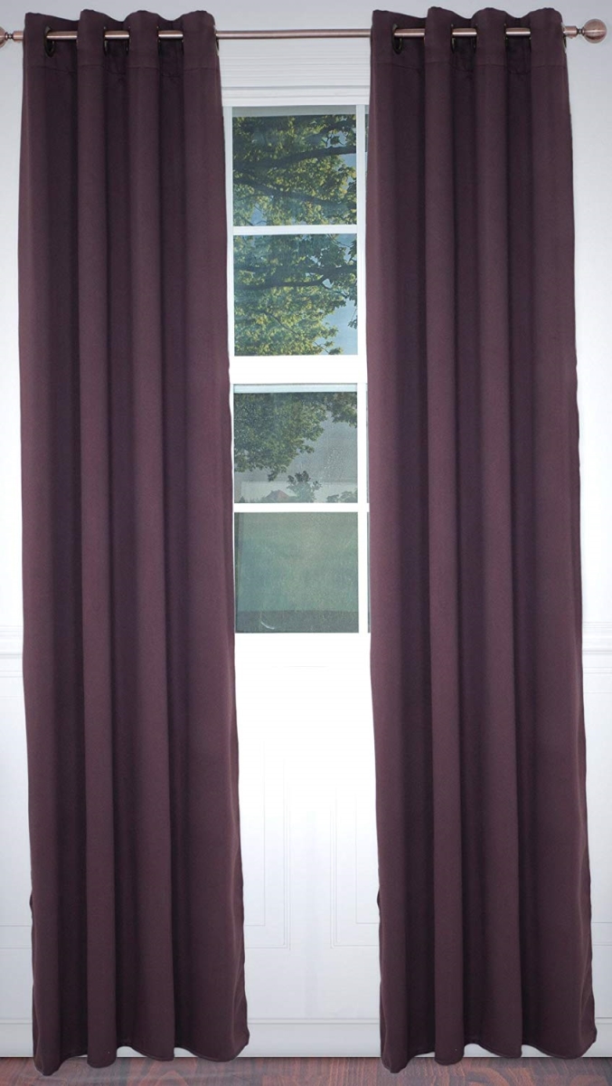 63a-90687 Blackout Grommet Curtain Panel, Chocolate - 84 In.
