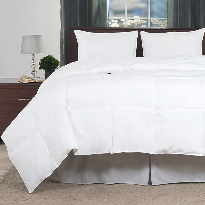 64a-10890 100 Percent Cotton Feather Down Bedding Comforter - Full & Queen Size