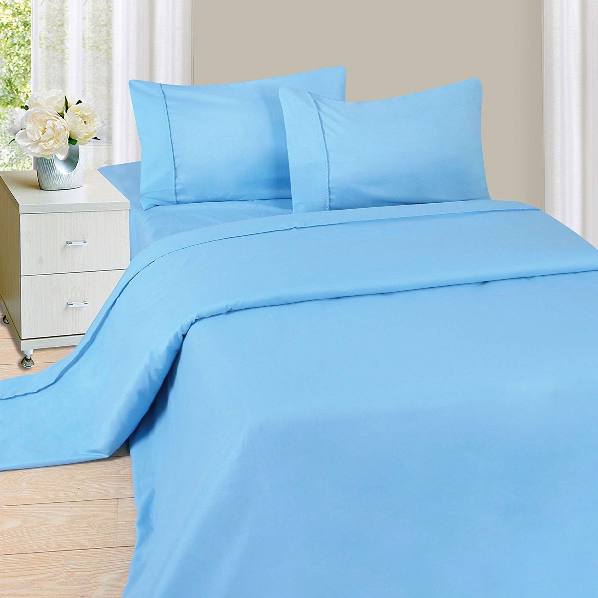 66a-05601 1200 Series 4 Piece Sheet Set, Twin Size & Extra Large - Blue