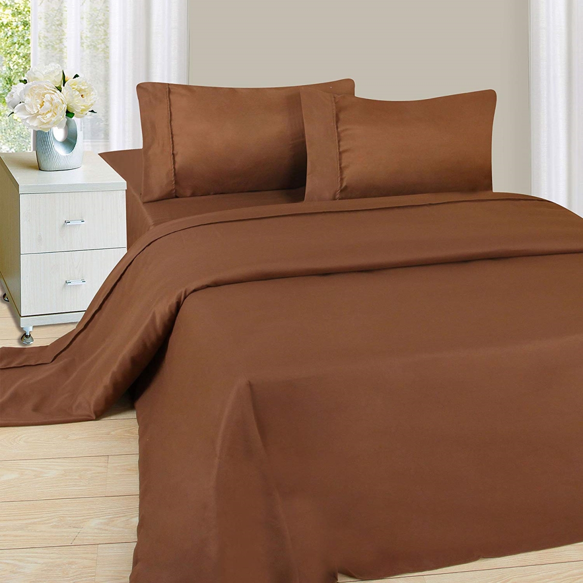 66a-05625 1200 Series Sheet Set, Twin Size & Extra Large - Chocolate