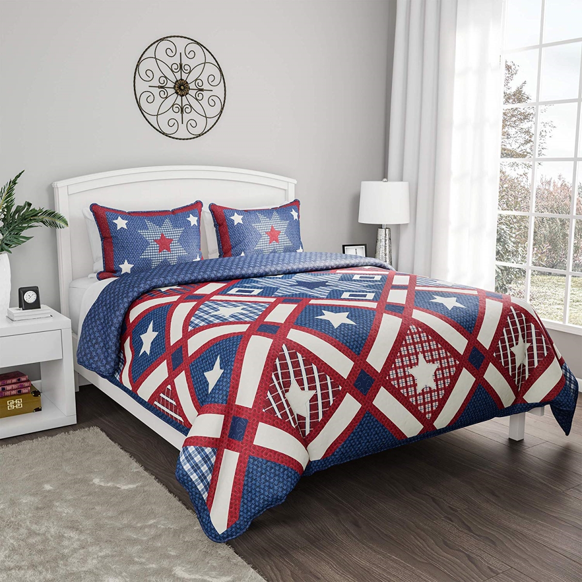 66a-18175 3 Piece Quilt & Bedding Set, Full & Queen Size
