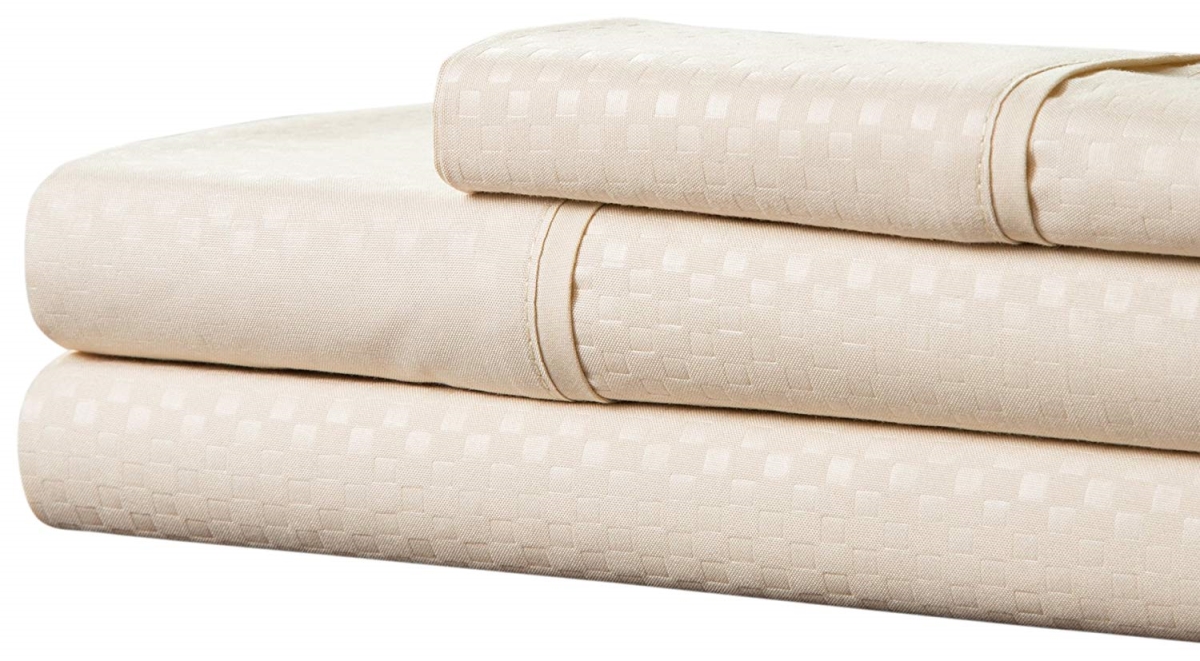 66a-82733 Microfiber Sheets Set, Champagne - Twin Size & Extra Large - 3 Piece