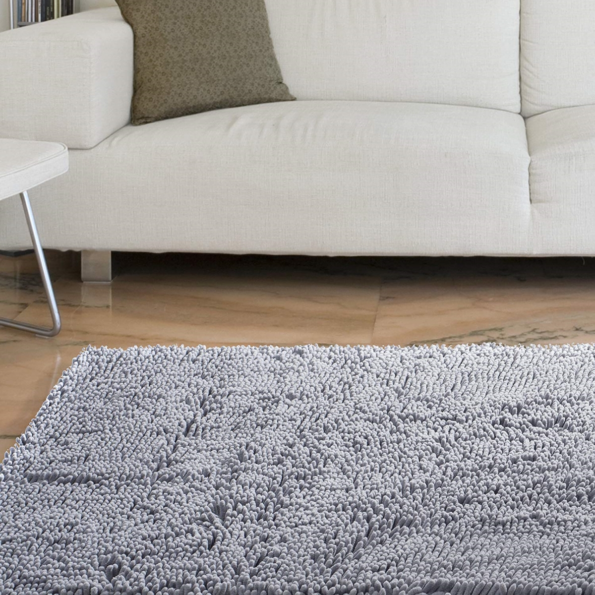 67a-00700 High Pile Shag Rug Carpet, 21 X 36 In. - Grey