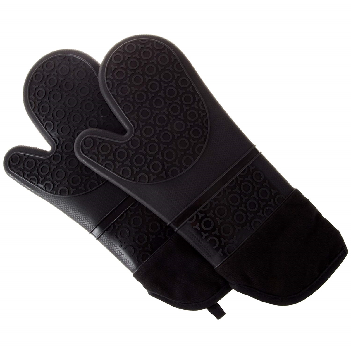 69a-64421 Silicone Oven Mitts - Black