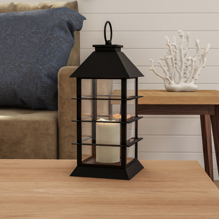 Lavish Home 72-lntn-2 Decorative Candle Lantern With Modern Grid Design