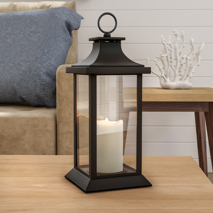 Lavish Home 72-lntn-3 Decorative Candle Lantern With Vintage Style Design