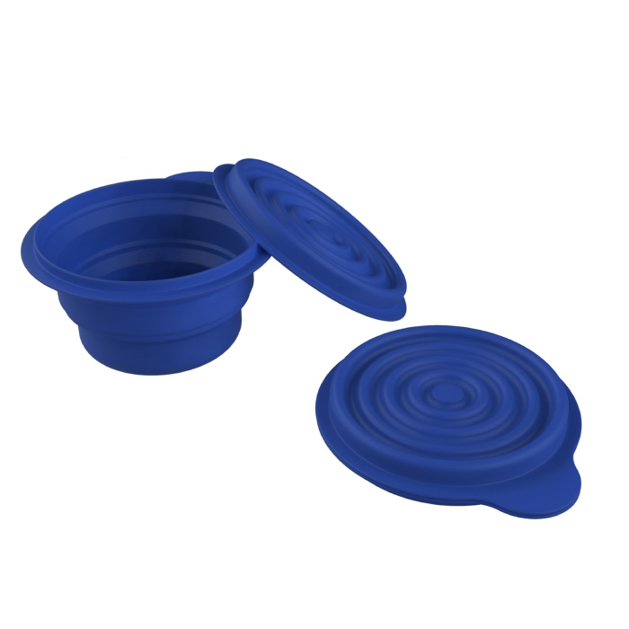 75-cmp1048 Collapsible Bowls With Lids - Blue - Pack Of 2