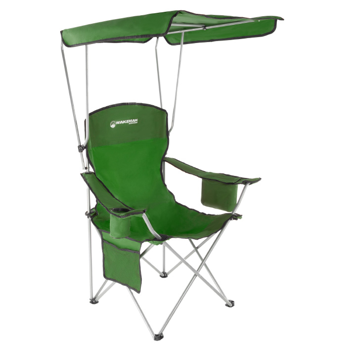 75-cmp1056 Camp Chair With Canopy - 300 Lbs - Green