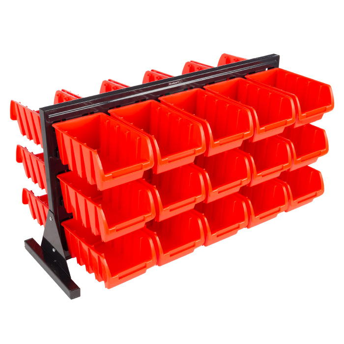 75-st6081 30 Bin Storage Rack Organizer-two Sided Container With Removeable Drawers For Tools