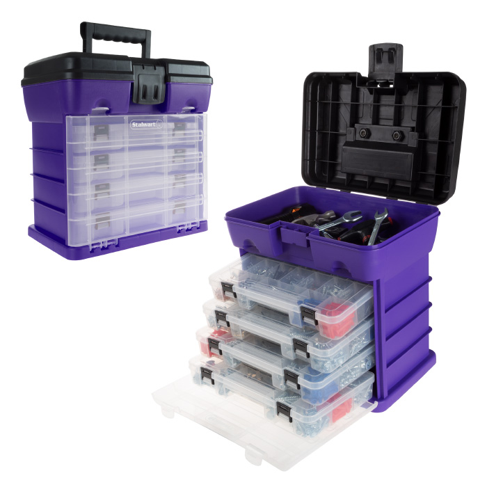 75-st6090 Durable Organizer Utility Storage & Tool Box - Purple