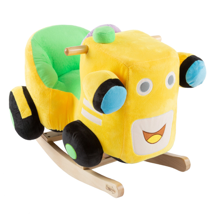 80-680trn Kids Ride Plush Stuffed Ride On Wooden Rockers With Sounds & Handles Rocking Train Toy