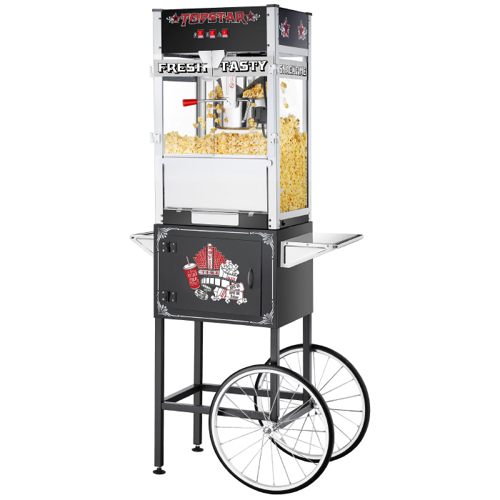 83-dt5671 6209 Top Star Black Commercial Quality Popcorn Machine With Cart - 12 Oz