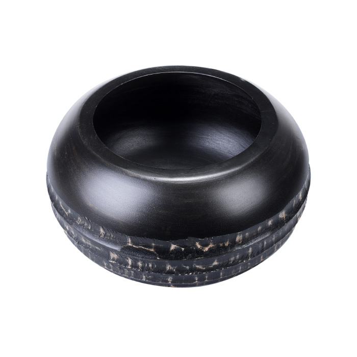83-dt5876 Handmade 10 In. Black Mango Wood Round Decorative Bowl