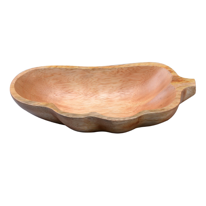 83-dt5891 Handmade Small 9 In. Fruit Shaped Mango Wood Decorative Bowl