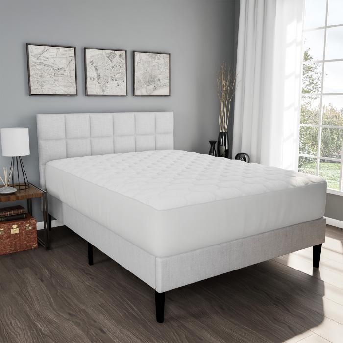 Lavish Home 84-tex4002k Mattress Cover-made From Hypo-allergenic Bamboo Fiber Rayon-skirted Bed Protector - King Size