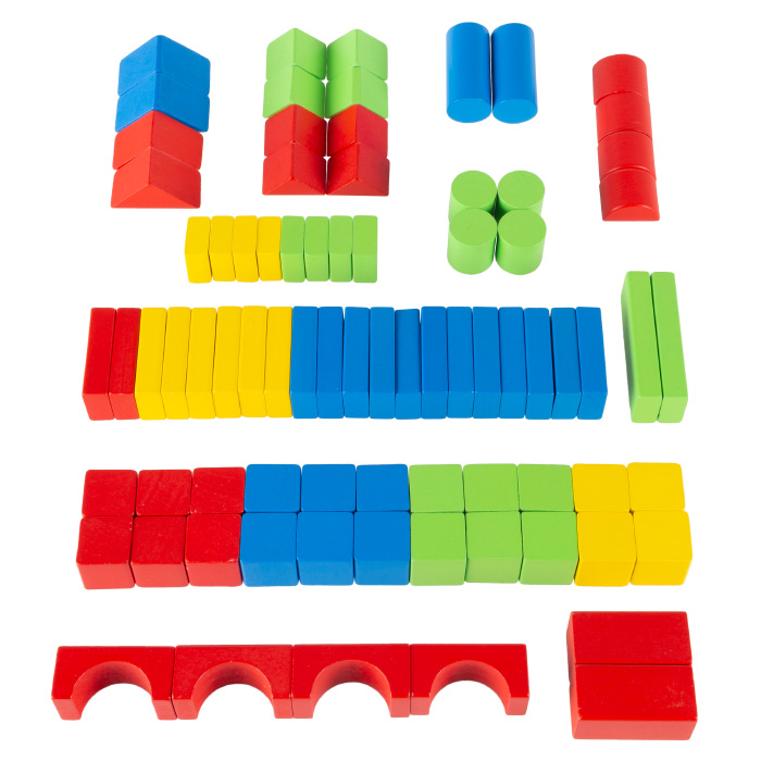 80-z0017061006 Wooden Blocks-classic Building Set With Storage Bag-stacking