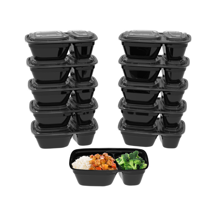 82-kit1074 2-compartment Portion Control Meal Prep Containers, 10 Piece