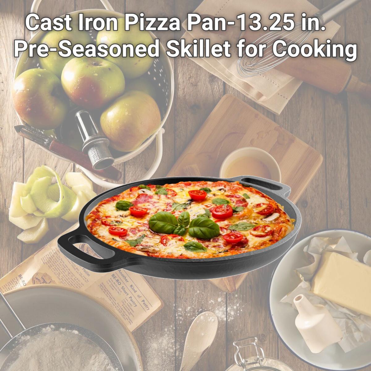Picture of Classic Cuisine 82-KIT1089 Cast Iron Pizza Pan-13.25 in. Pre-Seasoned Skillet for Cooking