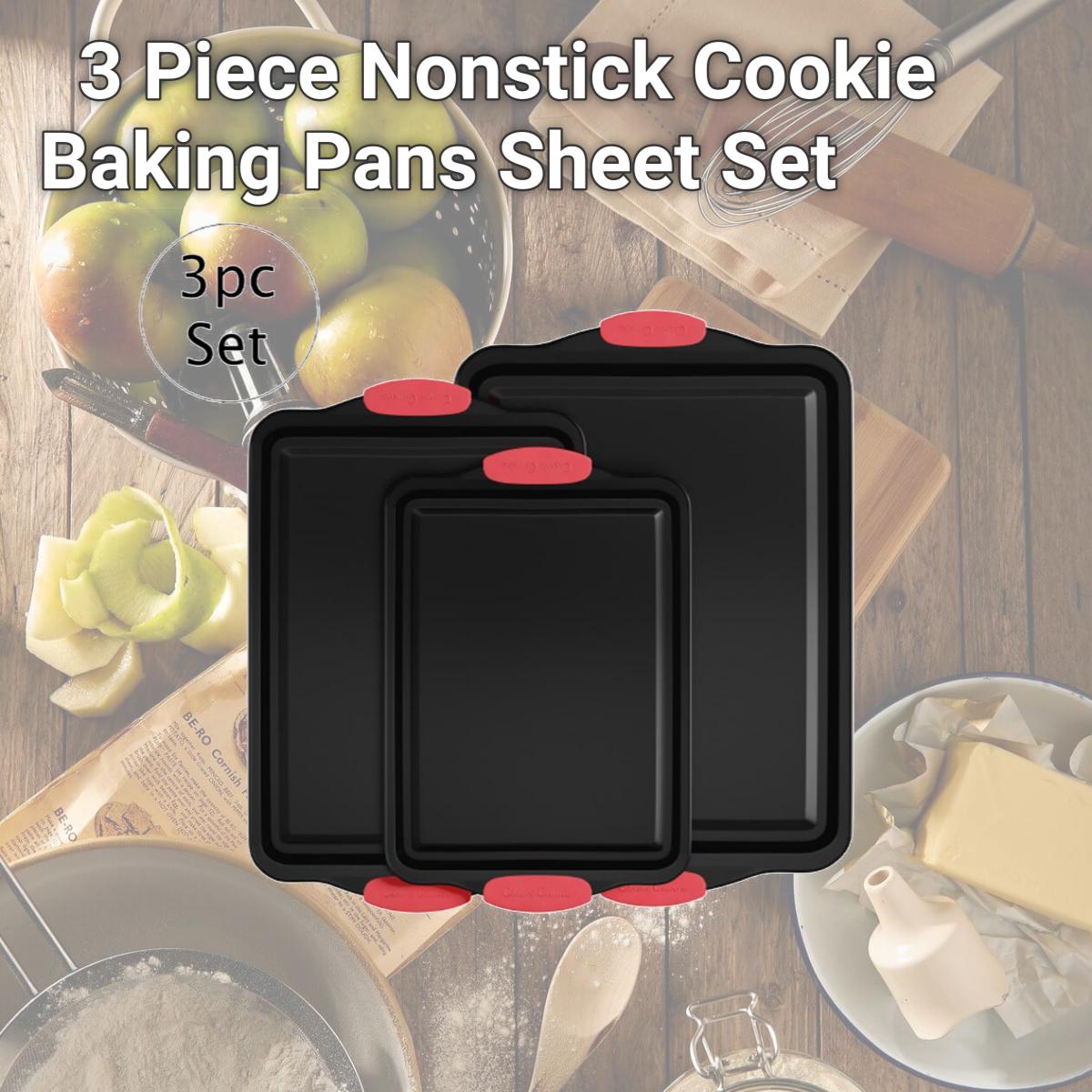 Picture of Classic Cuisine 82-KIT1090 3 Piece Nonstick Cookie Baking Pans Sheet Set
