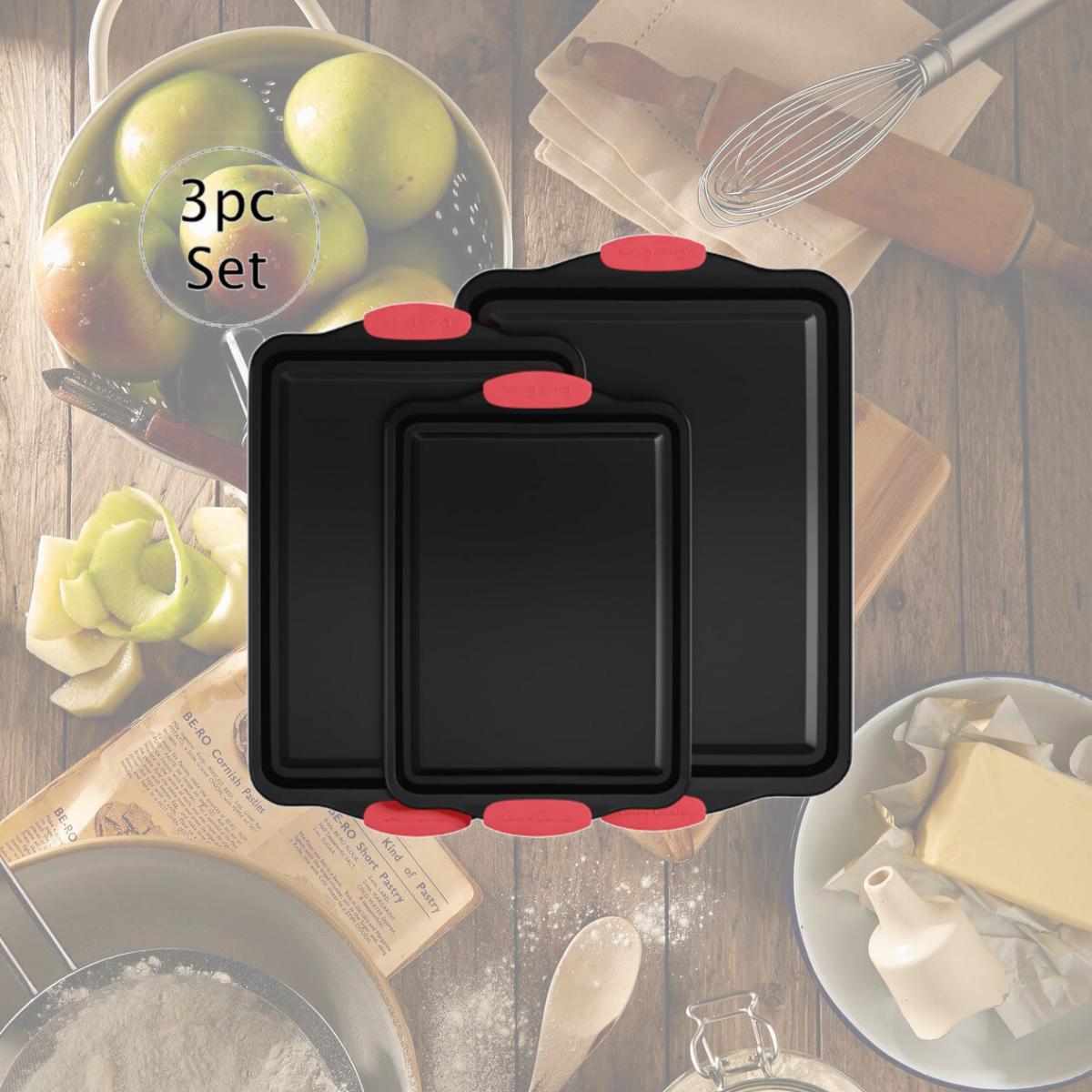 Picture of Classic Cuisine 82-KIT1090 3 Piece Nonstick Cookie Baking Pans Sheet Set