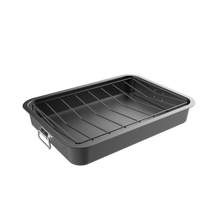 82-kit1106 Roasting Pan With Angled Rack-nonstick Oven Roaster & Removable Tray