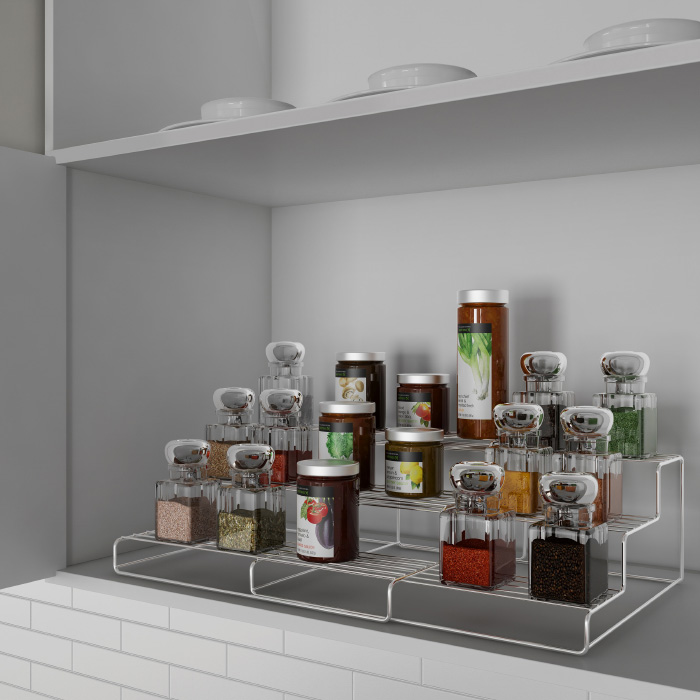 Lavish Home 83-92 Spice Rack-adjustable, Expandable 3 Tier Organizer For Counter