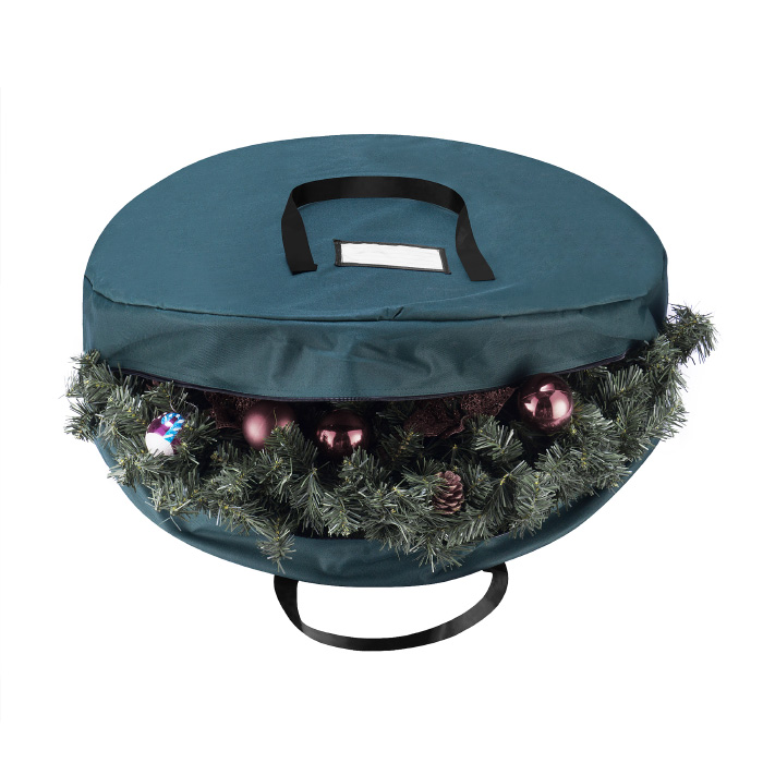83-dt5016 1017 Green Canvas Holiday Christmas Wreath Storage Bag For 30 In. Wreaths