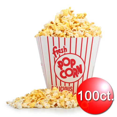 83-dt5146 1326 Popcorn 100 Movie Theater Popcorn Buckets 85 Oz Open Top