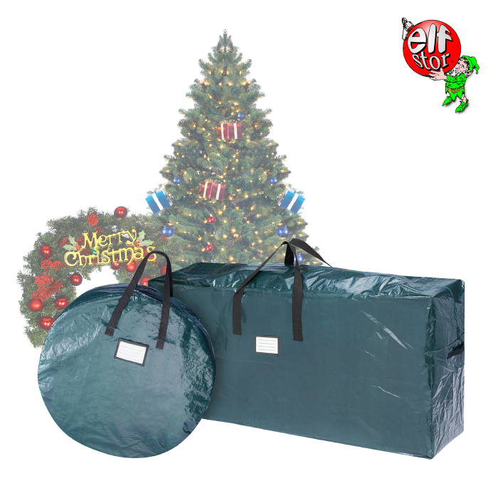 83-dt5522 5076 Storage Christmas Tree Storage Wreath Bag - 9 Ft. & 30 In. - Green