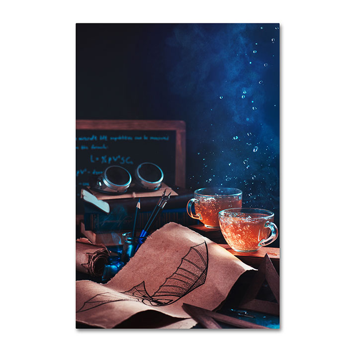 Trademark 1x00874-c1624gg 16 X 24 In. Steampunk Tea With Goggles & Blueprints Canvas Art - Dina Belenko