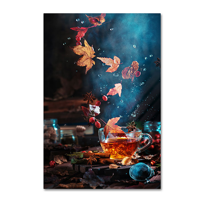 Trademark 1x00867-c1219gg 12 X 19 In. Briar Tea With Autumn Swirl Canvas Art - Dina Belenko
