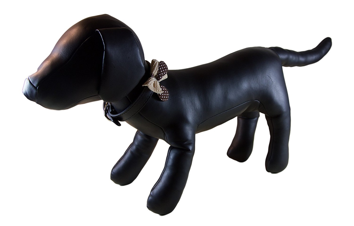 Polka Dot Bow Tie Dog Collar - Black, Medium