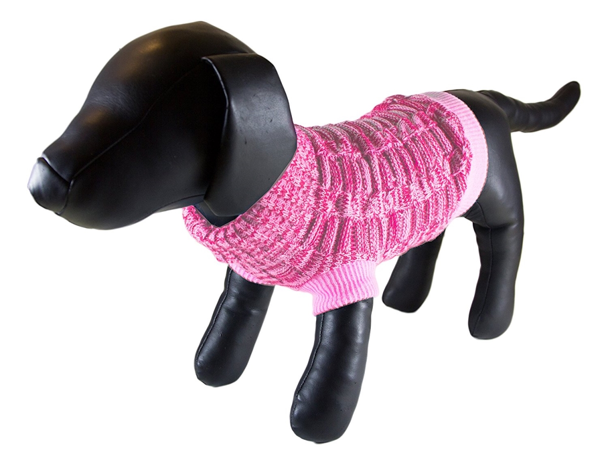 Pink Woolen Turtleneck Dog Sweater - Medium