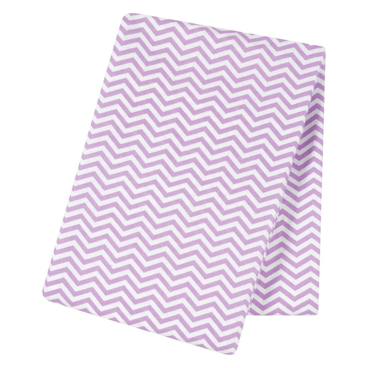 102810 Lilac Chevron Jumbo Deluxe Flannel Swaddle Blanket, Purple & White
