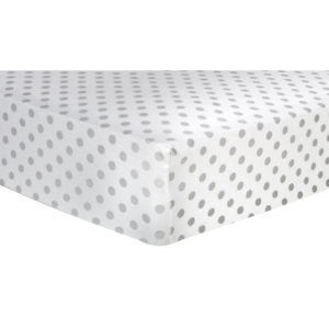 101233 Gray Dot Deluxe Flannel Fitted Crib Sheet