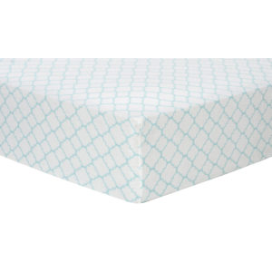 101240 Mint Quatrefoil Deluxe Flannel Fitted Crib Sheet