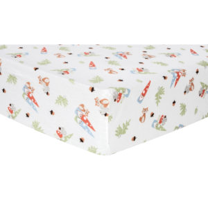 101246 Forest Gnomes Deluxe Flannel Fitted Crib Sheet