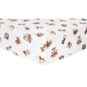 101273 Safari Rock Band Deluxe Flannel Fitted Crib Sheet