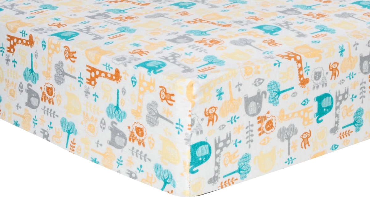 101616 Lullaby Zoo Deluxe Flannel Fitted Crib Sheet