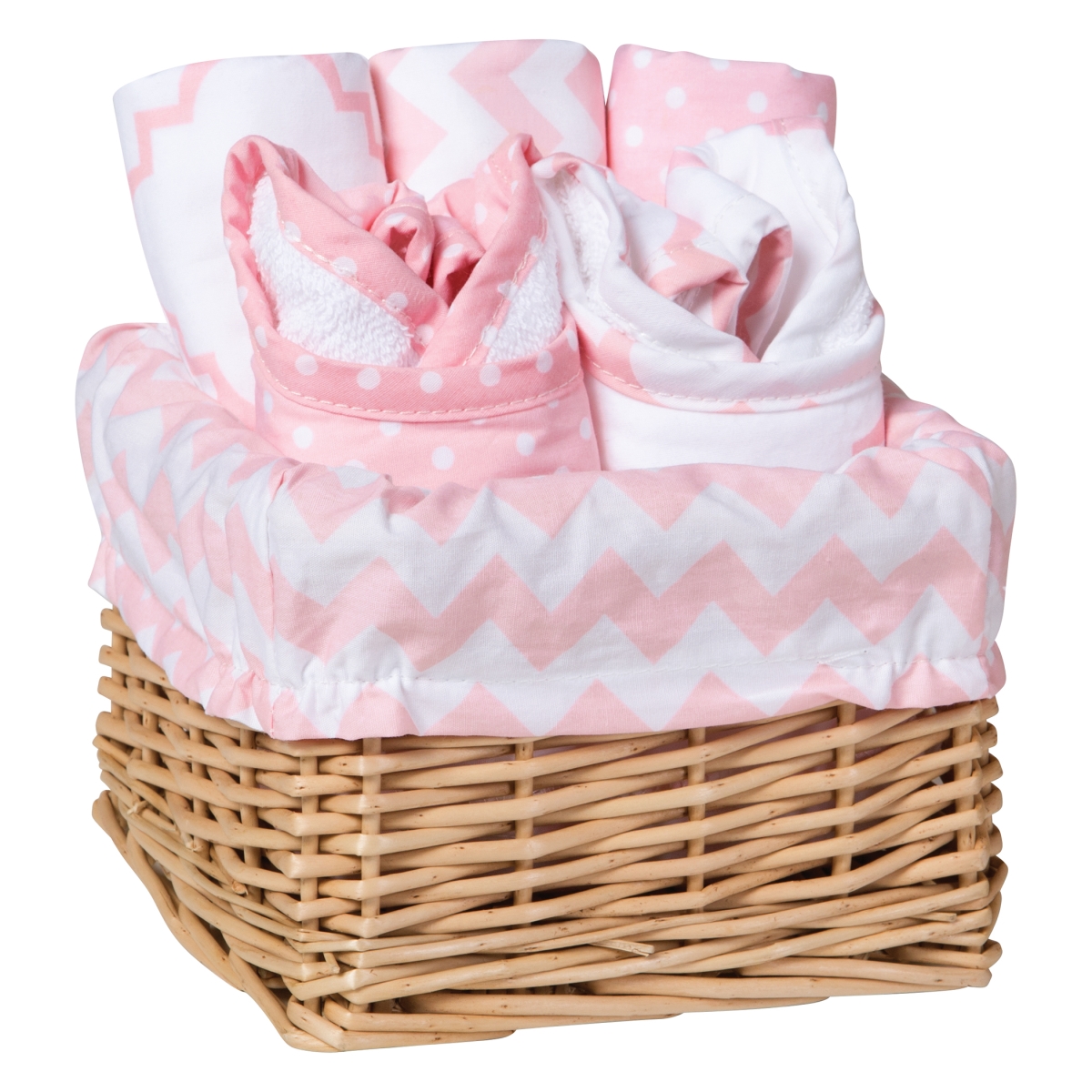 102575 Pink Sky 7 Piece Feeding Basket Gift Set