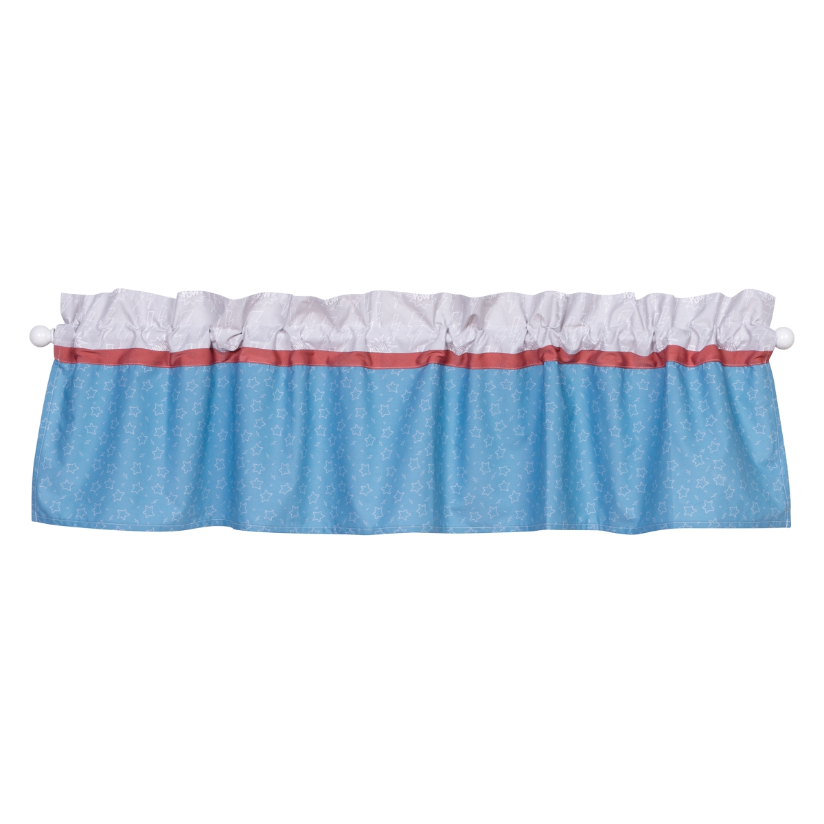 Trend-lab 102438 Superheroes Window Valance, Blue, Gray, Red & White