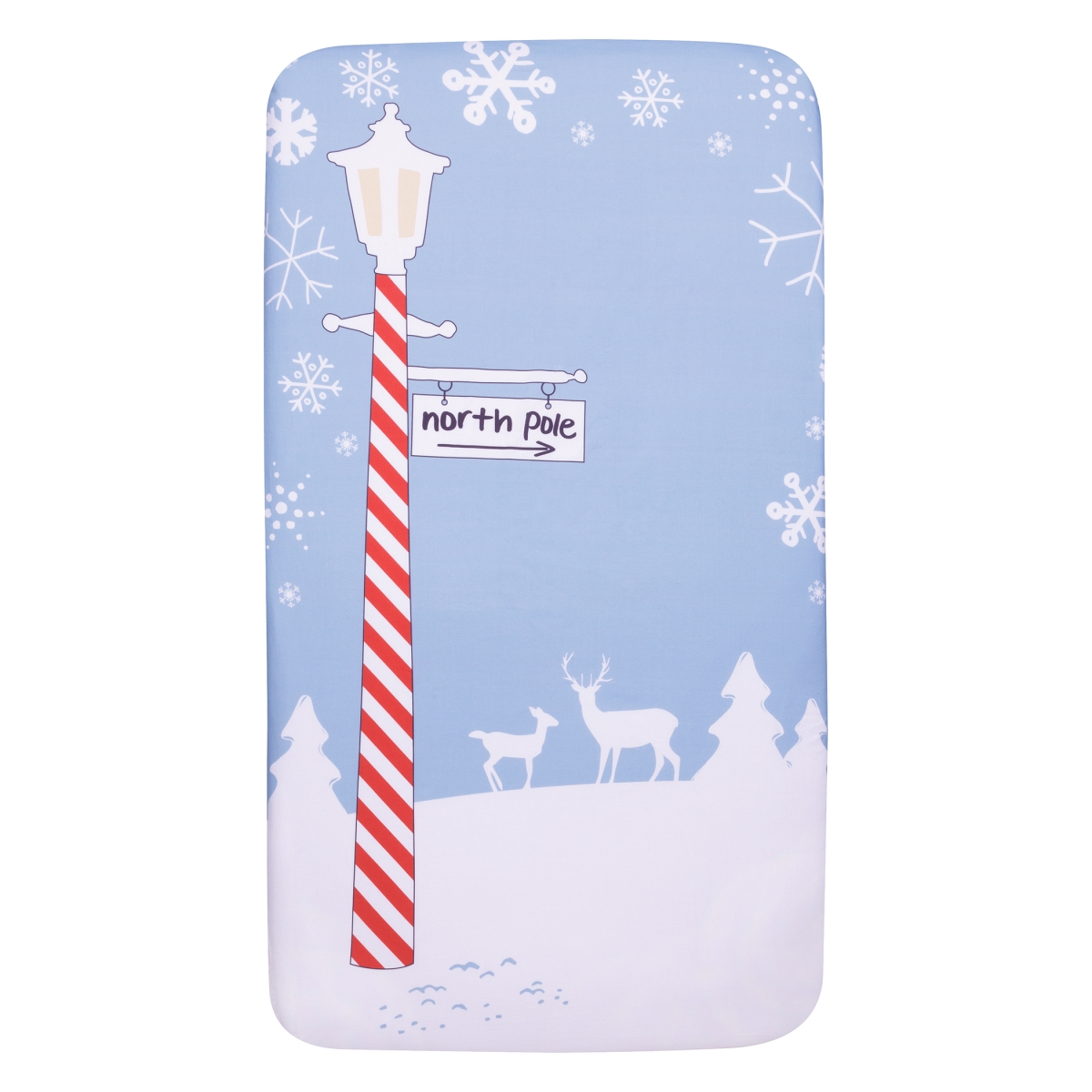 103189 28 X 52 In. My Tiny Moments North Pole Flannel Photo Op Fitted Crib Sheet - Assorted Color