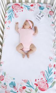 102353 My Tiny Moments Painterly Floral Photo Opportunity Fitted Crib Sheet - 7 X 12 X 2 In.